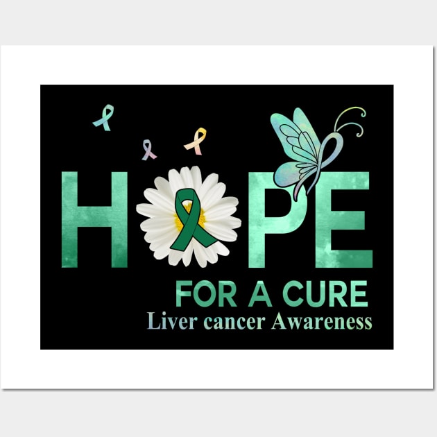 Hope For A Cure Butterfly Flower Liver cancer Wall Art by HomerNewbergereq